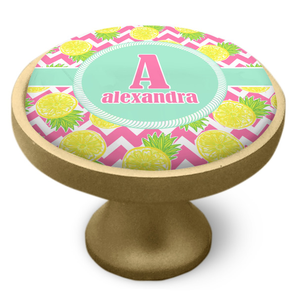 Pineapples Cabinet Knob - Gold - Side