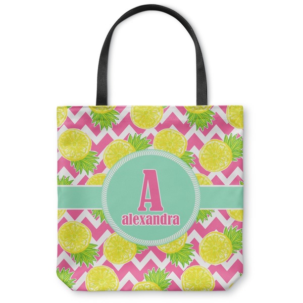 Custom Pineapples Canvas Tote Bag - Medium - 16"x16" (Personalized)