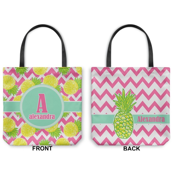 Pineapples Canvas Tote - Front and Back