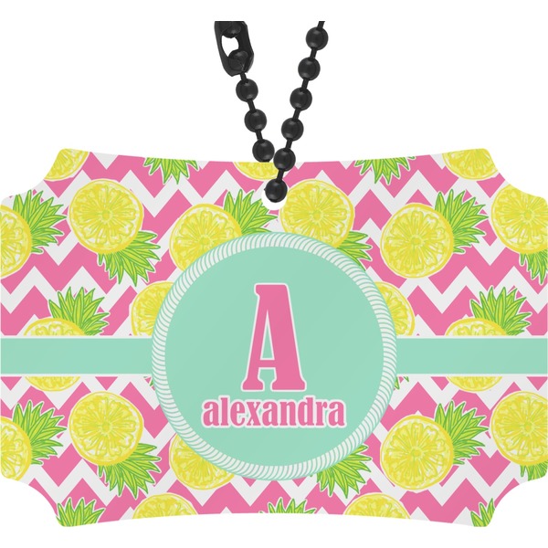 Custom Pineapples Rear View Mirror Ornament (Personalized)