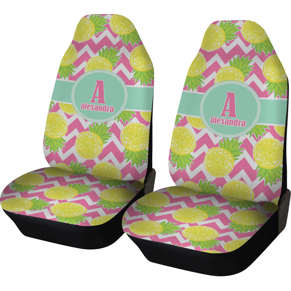 Custom Pineapples Car Seat Covers (Set of Two) (Personalized)