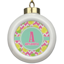 Pineapples Ceramic Ball Ornament (Personalized)