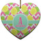 Pineapples Ceramic Flat Ornament - Heart (Front)