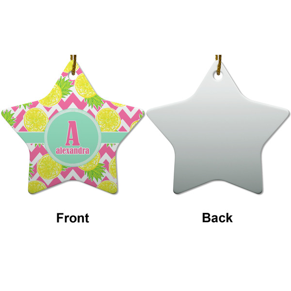 Pineapples Ceramic Flat Ornament - Star Front & Back (APPROVAL)