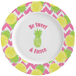 Pineapples Ceramic Dinner Plates (Set of 4) (Personalized)