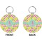 Pineapples Circle Keychain (Front + Back)