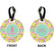 Pineapples Circle Luggage Tag (Front + Back)