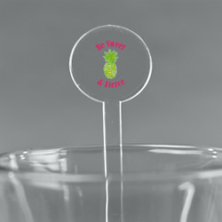 Pineapples 7" Round Plastic Stir Sticks - Clear (Personalized)