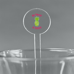 Pineapples 5.5" Round Plastic Stir Sticks - Clear (Personalized)