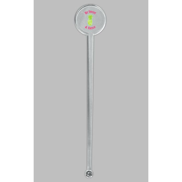 Pineapples Clear Plastic 7" Stir Stick - Round - Single Stick