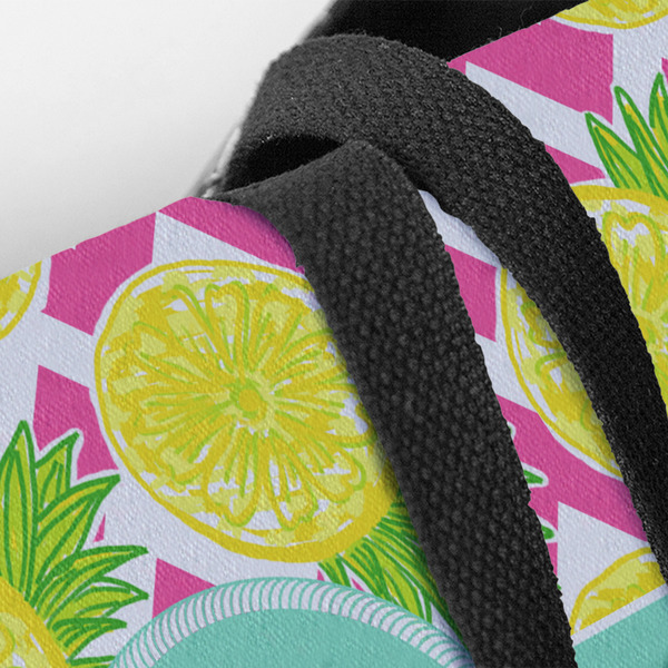 Pineapples Closeup of Tote w/Black Handles