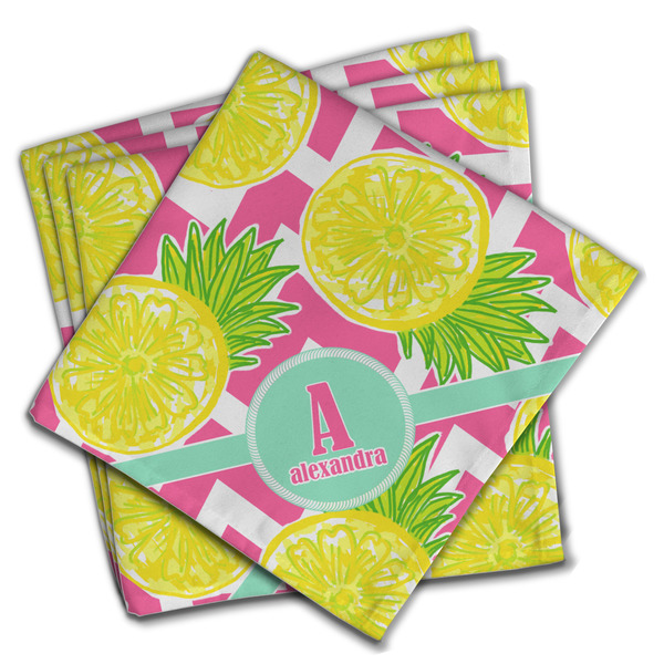 Custom Pineapples Cloth Napkins (Set of 4) (Personalized)
