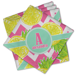 Pineapples Cloth Cocktail Napkins - Set of 4 w/ Name and Initial
