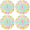 Pineapples Coaster Round Rubber Back - Apvl