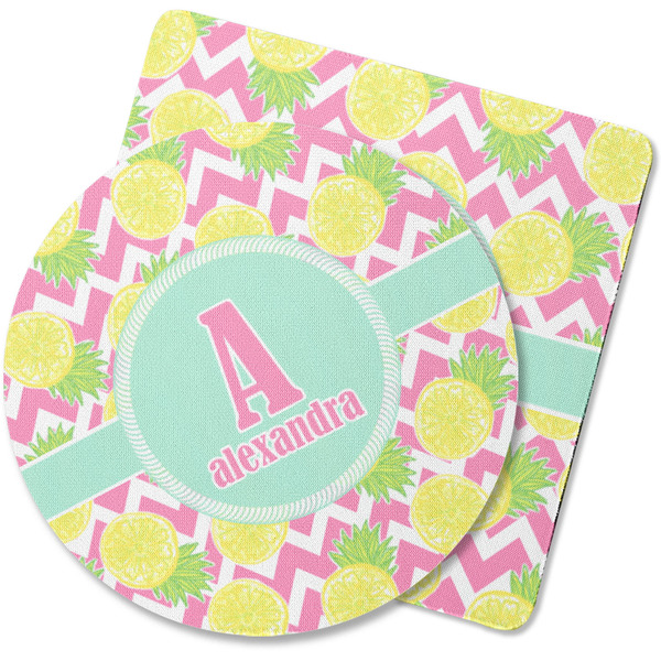 Custom Pineapples Rubber Backed Coaster (Personalized)