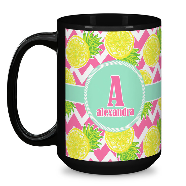 Pineapples Coffee Mug - 15 oz - Black
