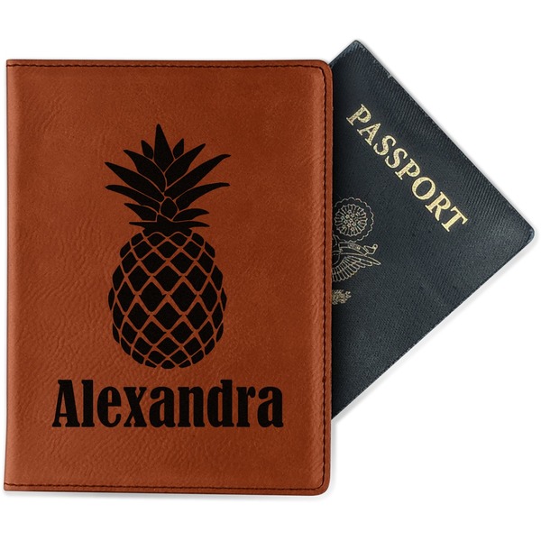 Custom Pineapples Passport Holder - Faux Leather - Double Sided (Personalized)