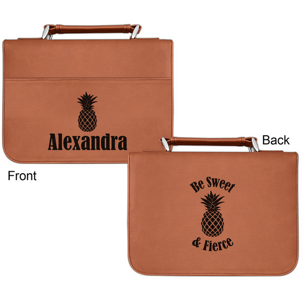Pineapples Cognac Leatherette Bible Covers - Small Double Sided Apvl
