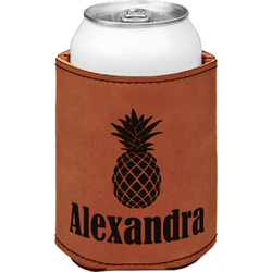Pineapples Leatherette Can Sleeve - Single Sided (Personalized)