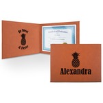 Pineapples Leatherette Certificate Holder (Personalized)