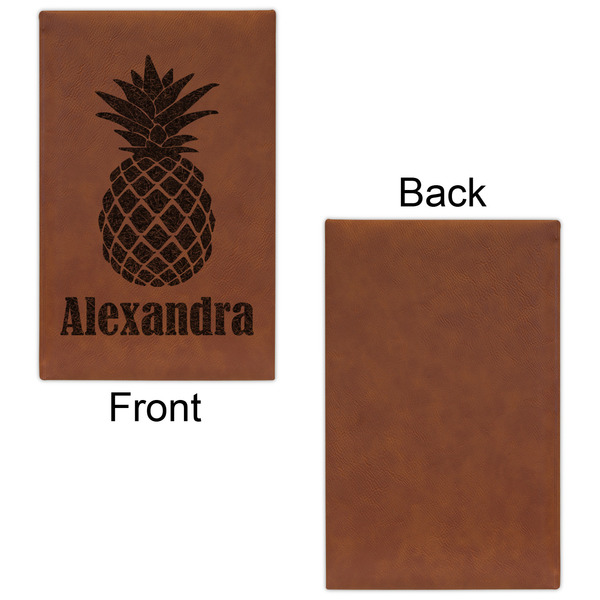 Pineapples Cognac Leatherette Journal - Single Sided - Apvl