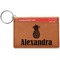 Pineapples Cognac Leatherette Keychain ID Holders - Front Credit Card