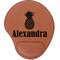 Pineapples Cognac Leatherette Mouse Pads with Wrist Support - Flat