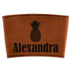 Pineapples Leatherette Cup Sleeve (Personalized)