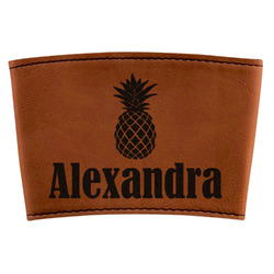 Pineapples Leatherette Cup Sleeve (Personalized)