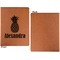 Pineapples Cognac Leatherette Portfolios with Notepad - Large - Single Sided - Apvl