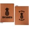 Pineapples Cognac Leatherette Portfolios with Notepad - Small - Double Sided- Apvl