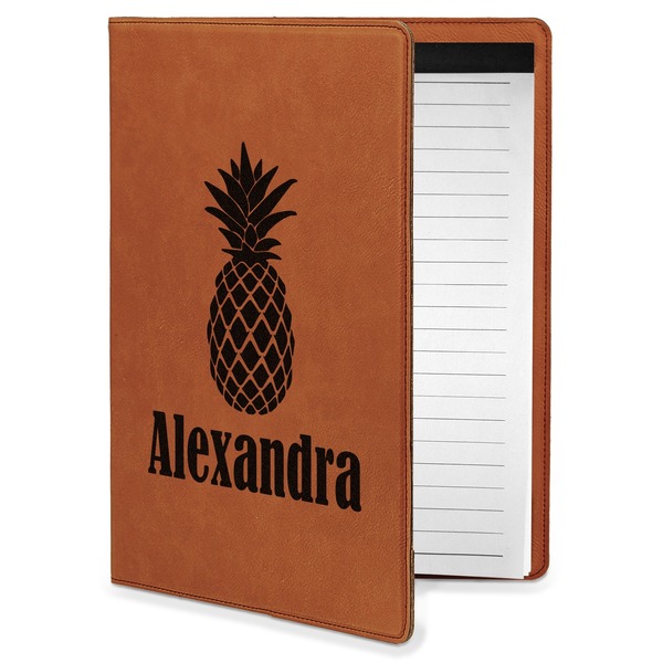 Custom Pineapples Leatherette Portfolio with Notepad - Small - Single Sided (Personalized)