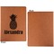 Pineapples Cognac Leatherette Portfolios with Notepad - Small - Single Sided- Apvl