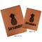Pineapples Cognac Leatherette Portfolios with Notepad - Compare Sizes