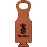 Pineapples Leatherette Wine Tote - Single Sided (Personalized)