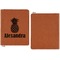 Pineapples Cognac Leatherette Zipper Portfolios with Notepad - Single Sided - Apvl