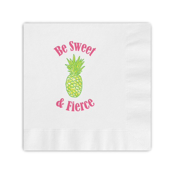 Custom Pineapples Coined Cocktail Napkins (Personalized)