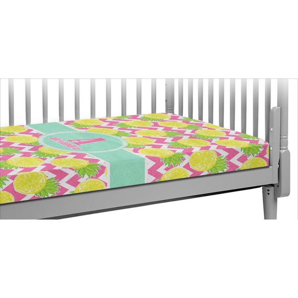 Custom Pineapples Crib Fitted Sheet (Personalized)