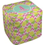 Pineapples Cube Pouf Ottoman - 13" (Personalized)