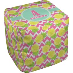 Pineapples Cube Pouf Ottoman (Personalized)