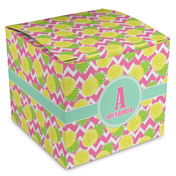 Custom Pineapples Cube Favor Gift Boxes (Personalized)