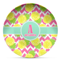 Pineapples Microwave Safe Plastic Plate - Composite Polymer (Personalized)