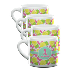 Pineapples Double Shot Espresso Cups - Set of 4 (Personalized)