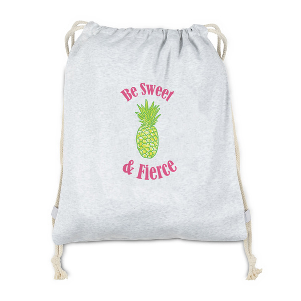 Custom Pineapples Drawstring Backpack - Sweatshirt Fleece - Single Sided (Personalized)