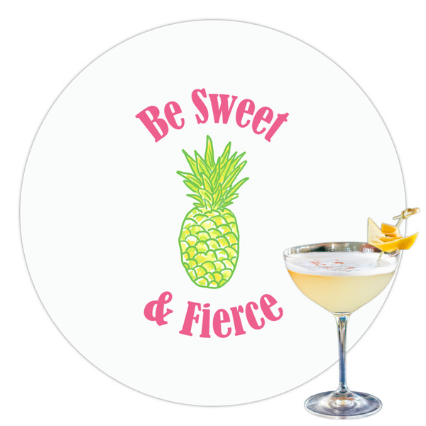 Custom Pineapples Printed Drink Topper - 3.5" (Personalized)