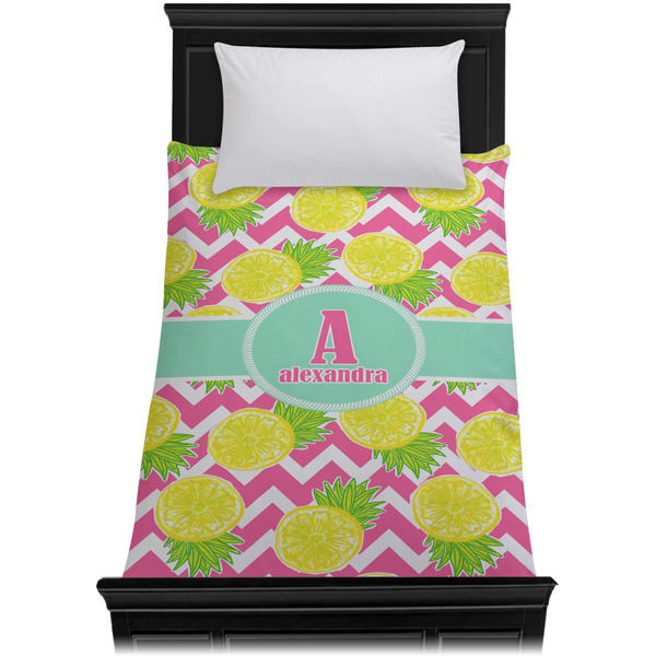 Pineapples Duvet Cover - Twin - On Bed - No Prop