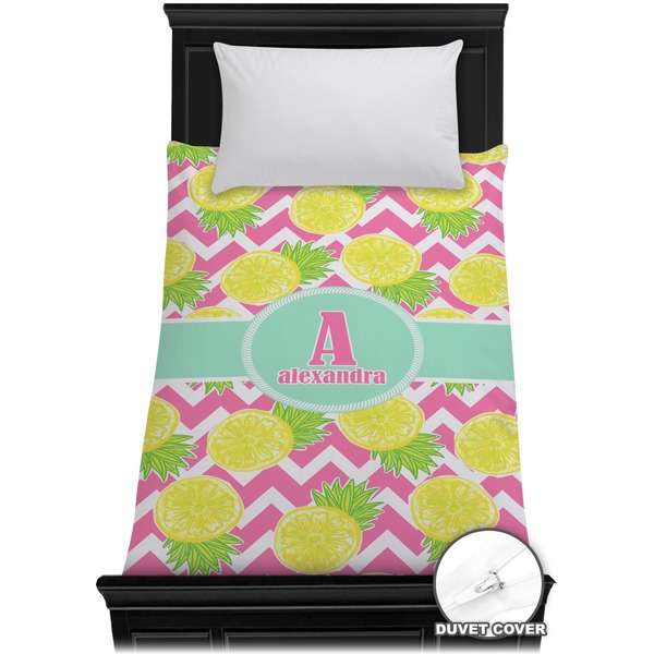 Custom Pineapples Duvet Cover - Twin (Personalized)