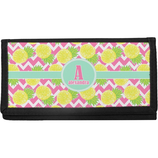 Custom Pineapples Canvas Checkbook Cover (Personalized)