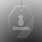 Pineapples Engraved Glass Ornament - Octagon (Personalized)