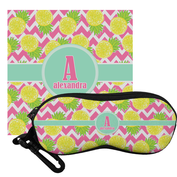Custom Pineapples Eyeglass Case & Cloth (Personalized)